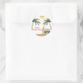 サマーボホーサーフビーチヴァンベビーシャワー ラウンドシール (バッグ)