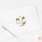 サマーボホーサーフビーチヴァンベビーシャワー ラウンドシール (封筒)