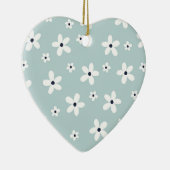 サマーボホーブルーホワイトデイジー花 セラミックオーナメント (右)