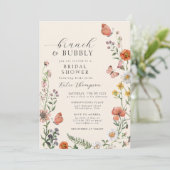 サマーボホーワイルドフラワーブランチブライダルシャワー 招待状 (スタンド正面)