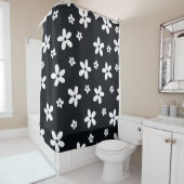 サマーボホ白黒デイジー花 シャワーカーテン (インサイチュ)