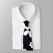 サマーボホ白黒デイジー花 ネクタイ (タイ)