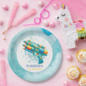 サマーボーイ誕生日ウォーターガンカスタム ペーパープレート (パーティー)