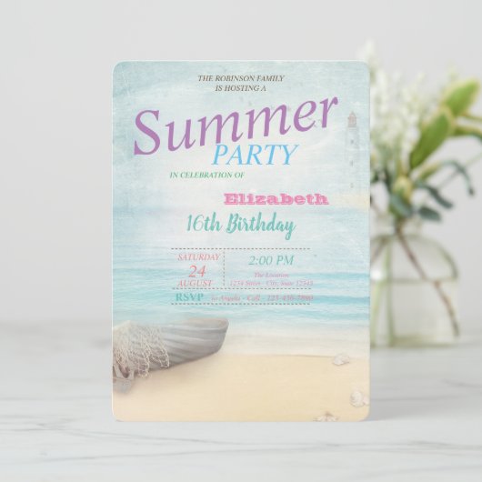 サマーボートライトハウスバースデーパーティー 招待状 (スタンド正面)