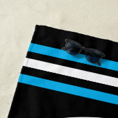 サマーボートレイクスクーストライプドと縁ど ビーチタオル (インサイチュ)