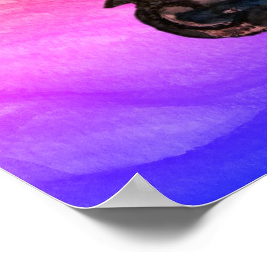 サマーポスタープッシュスクーターフローラアート ポスター (角)