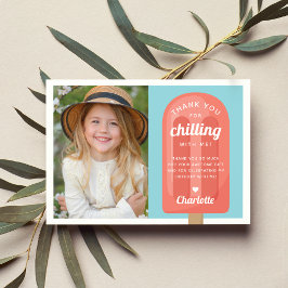 サマーポッピクル子供の誕生日写真 サンキューカード