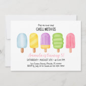 サマーポップシクルアイスクリームバースデーパーティー 招待状 (正面)