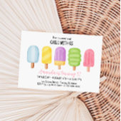 サマーポップシクルアイスクリームバースデーパーティー 招待状