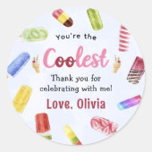 サマーポップシクルアイスクリーム誕生日シール ラウンドシール (正面)