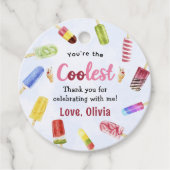 サマーポップシクルアイスクリーム誕生日メッセージカード フェイバータグ (正面)