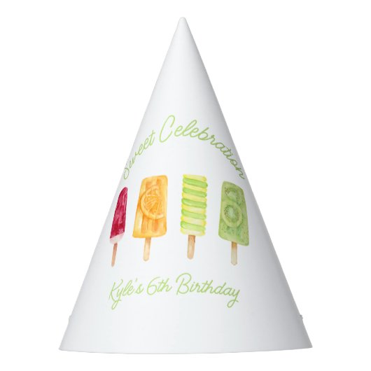 サマーポップシクル誕生日パーティー パーティーハット (正面)