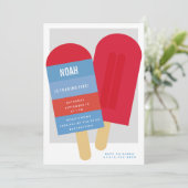 サマーポップスチクル子供の誕生日パーティの招待状 招待状 (スタンド正面)