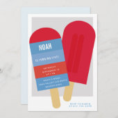 サマーポップスチクル子供の誕生日パーティの招待状 招待状 (正面/裏面)