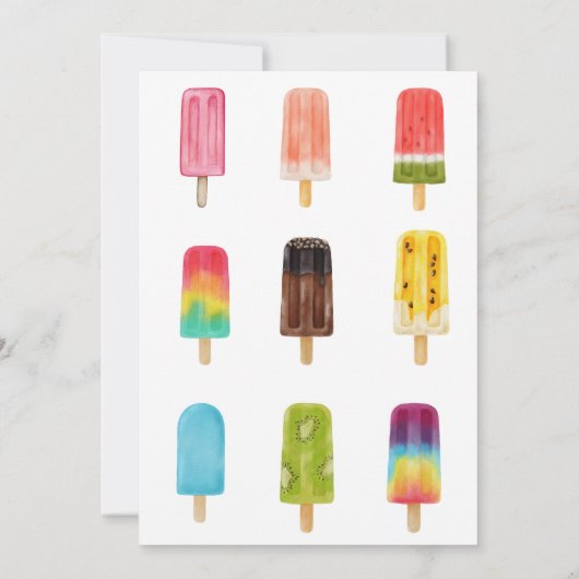 サマーポップ・アートのアイスクリーム誕生日パーティー 招待状 (裏面)