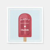 サマーポプシクル子供の誕生日パーティー スタンダードカクテルナプキン (正面)