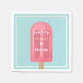 サマーポプシクル子供の誕生日パーティー スタンダードカクテルナプキン (正面)