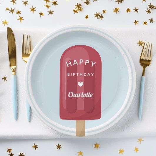 サマーポプシクル子供の誕生日パーティー ペーパープレート