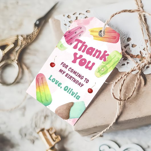 サマーポプシクル誕生日サンキューギフトラベル ギフトタグ