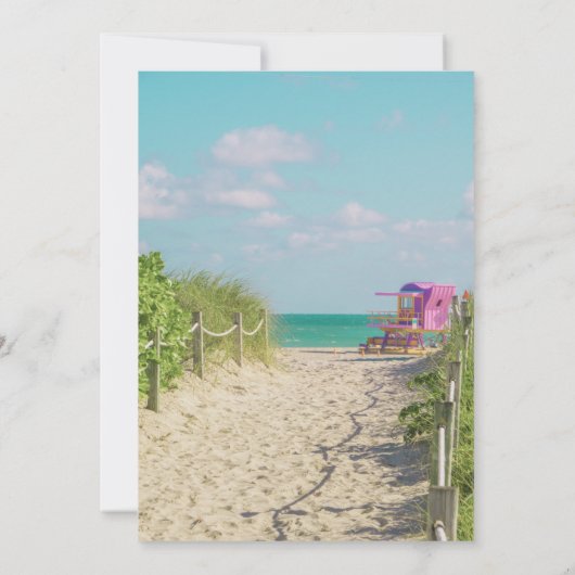 サマーマイアミ週末ビーチバチェロレッテ 招待状 (裏面)