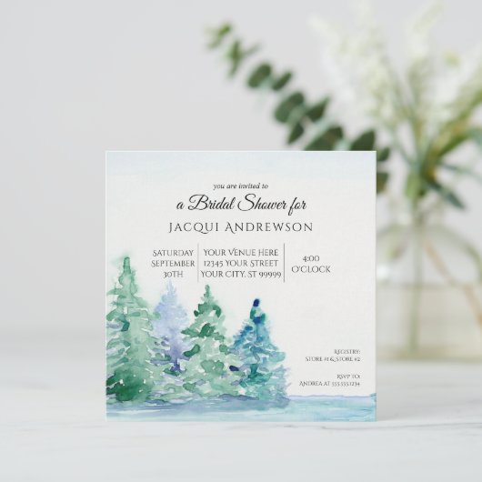 サマーマウンテンレイクサイドウツリーズブライダルシャワー 招待状 (スタンド正面)