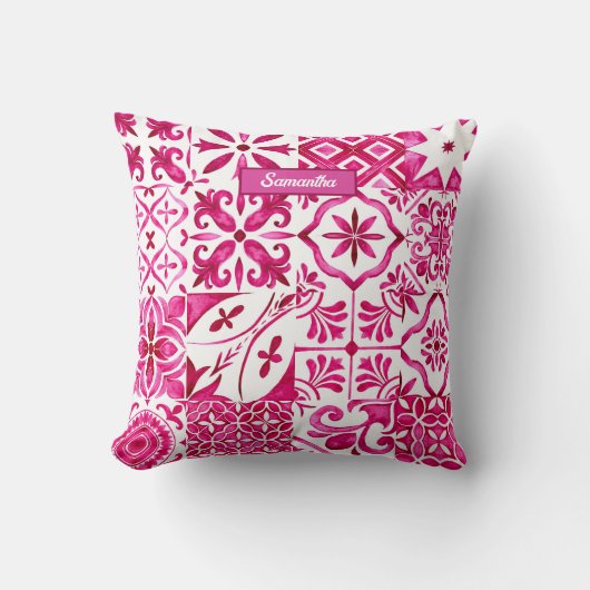 サマーマジョリカレッドシシ地中海のリアン クッション (正面)