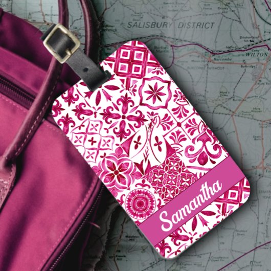 サマーマジョリカレッドシシ地中海のリアン ラゲッジタグ