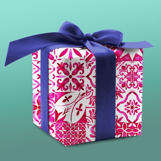 サマーマジョリカレッドシシ地中海のリアン ラッピングペーパー