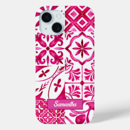 サマーマジョリカレッドシシ地中海のリアン iPhone 15ケース