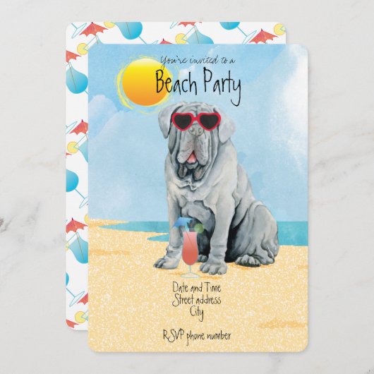 サマーマスティノビーチパーティの招待状 シーズンカード (正面/裏面)