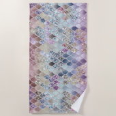 サマーマーメイドはかりで測グリッター#13 (フェイクグリッター) ビーチタオル (正面)