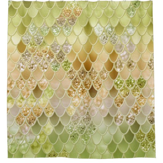 サマーマーメイドはかりで測グリッター#15 (フェイクグリッター) シャワーカーテン (正面)