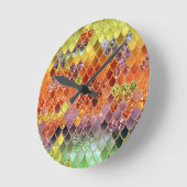 サマーマーメイドはかりで測グリッター#2 (フェイクグリッター) ラウンド壁時計 (傾斜)