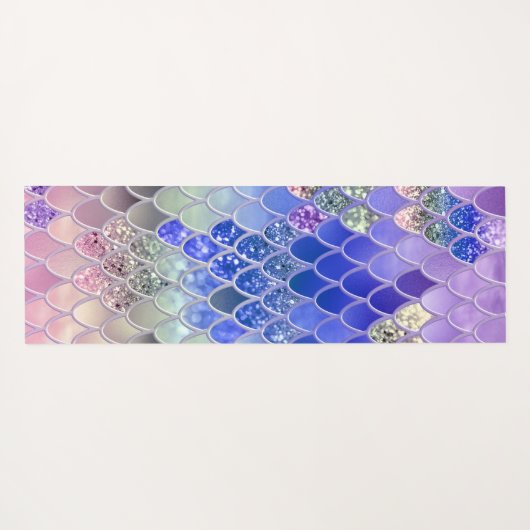 サマーマーメイドはかりで測グリッター#3 (フェイクグリッター) ヨガマット (裏面(横))