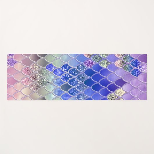 サマーマーメイドはかりで測グリッター#3 (フェイクグリッター) ヨガマット (正面(横))