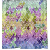 サマーマーメイドはかりで測グリッター#6 (フェイクグリッター) シャワーカーテン (正面)