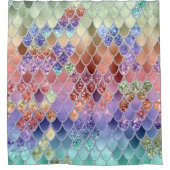 サマーマーメイドはかりで測グリッター#7 (フェイクグリッター) シャワーカーテン (正面)