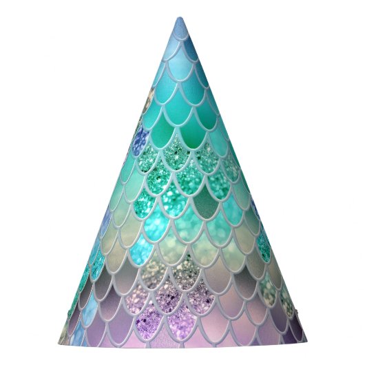 サマーマーメイドはかりで測グリッター#8 (フェイクグリッター) パーティーハット (正面)