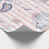 サマーマーメイドガールズ誕生日アンダーザシー ラッピングペーパー (角)