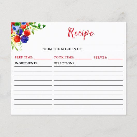 サマーミックスベリーレシピカード (正面)