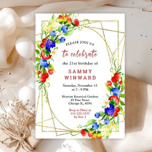 サマーミックスベリー誕生日パーティー 招待状