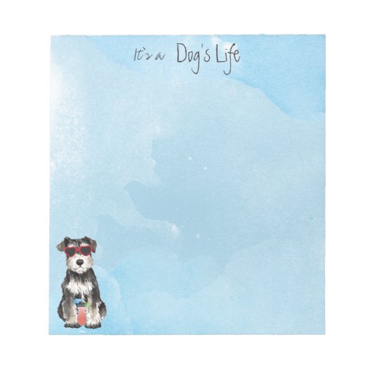 サマーミニチュアシュナウザーメモ帳 ノートパッド (正面)