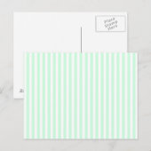 サマーミント淡い色のグリーンミント&ホワイトストライプ ポストカード (正面/裏面)