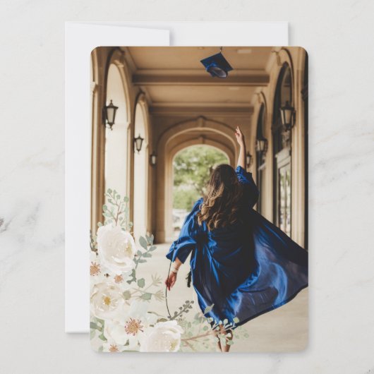 サマーメドウフローラ写真卒業パーティー招待状 招待状 (裏面)