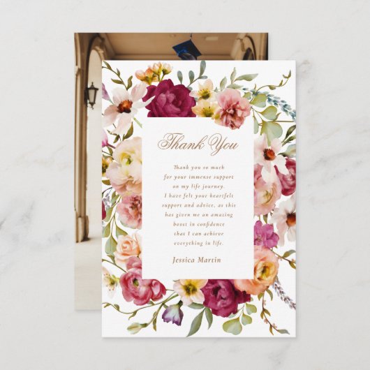 サマーメドウフローラ卒業サンキューカード サンキューカード (正面/裏面)