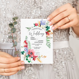 サマーメドウワイルドフラワーエレガントフローラ結婚ズ 招待状