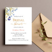 サマーメドウワイルドフラワーズ金ゴールドブライダルシャワー 招待状