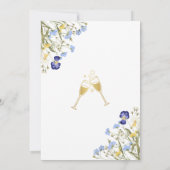 サマーメドウワイルドフラワーズ金ゴールドブライダルシャワー 招待状 (裏面)