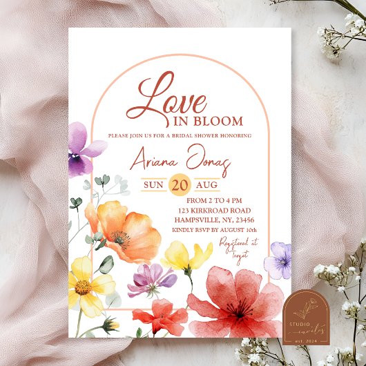 サマーメドーラブイン開花ブライダルシャワー 招待状
