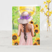 サマーメリー至リサウィッカ信者サバットホリデイ カード (黄色い花)